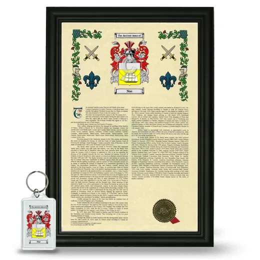Noe Framed Armorial History and Keychain - Black