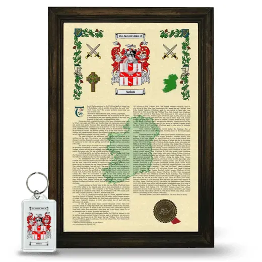 Nolan Framed Armorial History and Keychain - Brown