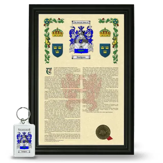 Nordgren Framed Armorial History and Keychain - Black
