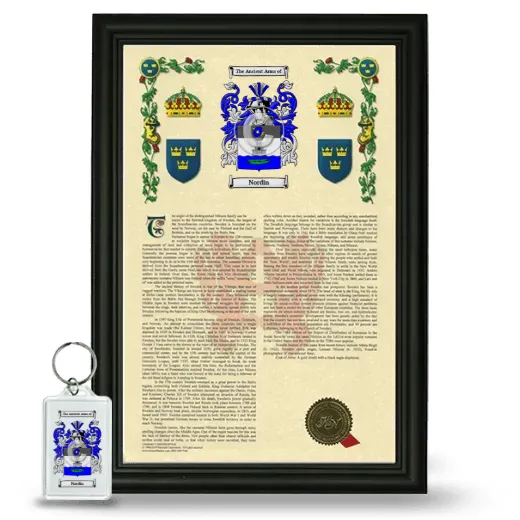 Nordin Framed Armorial History and Keychain - Black