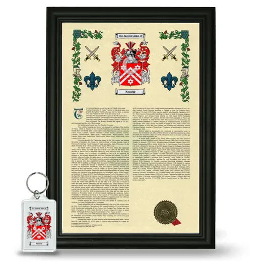 Nourie Framed Armorial History and Keychain - Black