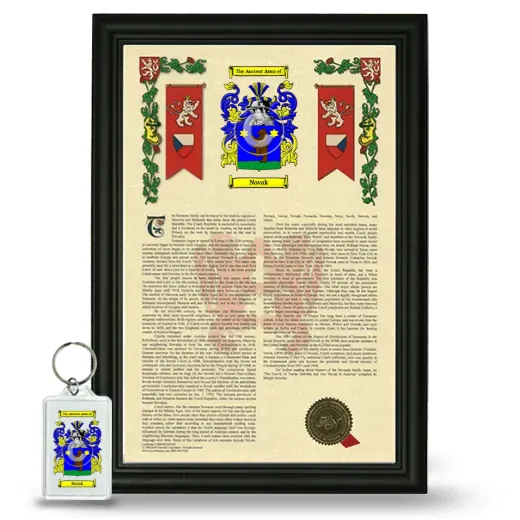 Novak Framed Armorial History and Keychain - Black