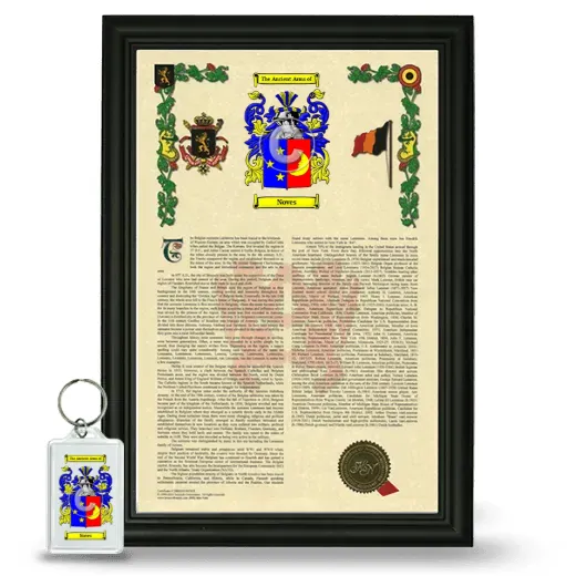 Noves Framed Armorial History and Keychain - Black