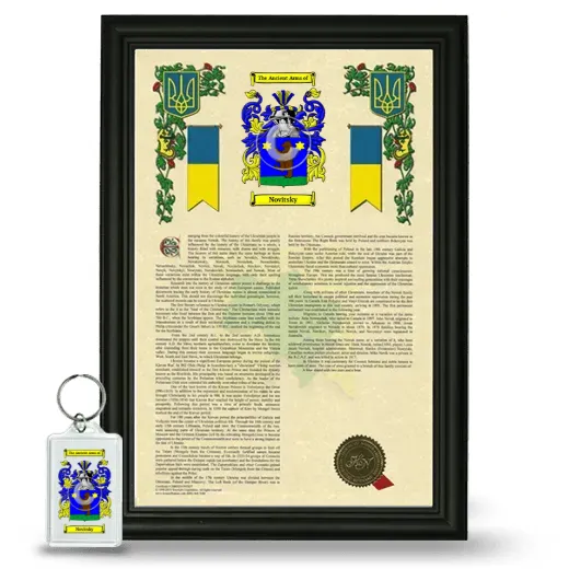 Novitsky Framed Armorial History and Keychain - Black