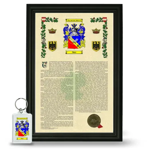 Nuss Framed Armorial History and Keychain - Black