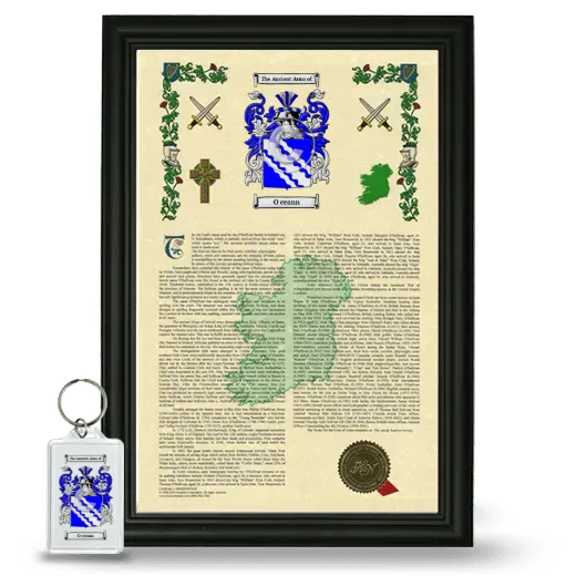 O ceann Framed Armorial History and Keychain - Black