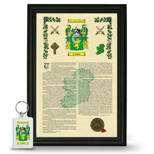 O conner Framed Armorial History and Keychain - Black