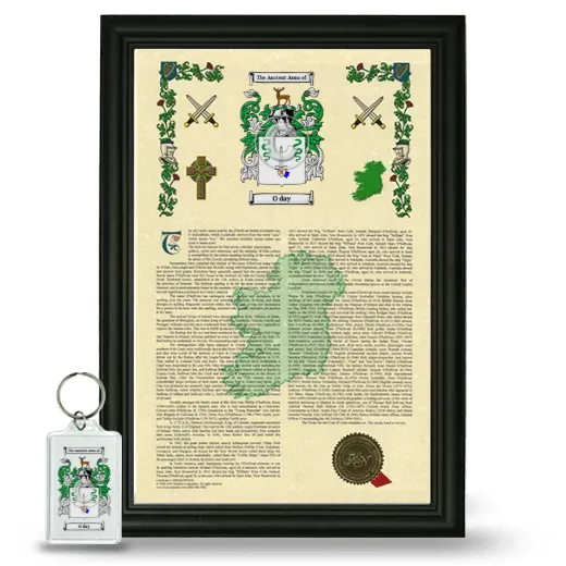 O day Framed Armorial History and Keychain - Black