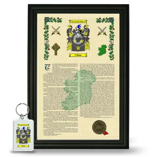 O finan Framed Armorial History and Keychain - Black