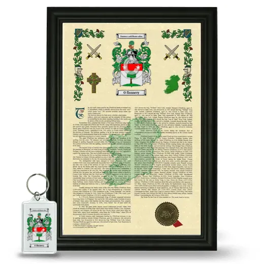 O flannery Framed Armorial History and Keychain - Black