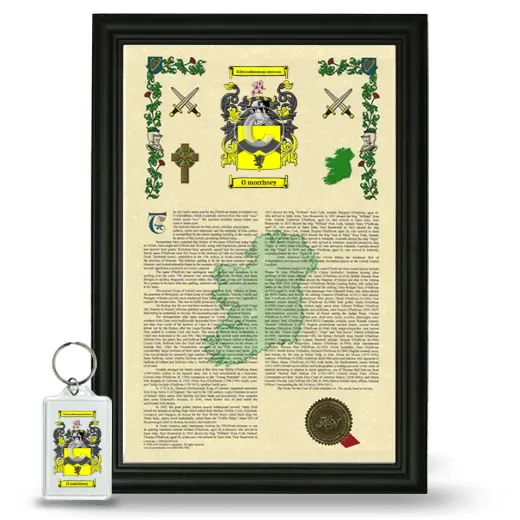 O morrissey Framed Armorial History and Keychain - Black