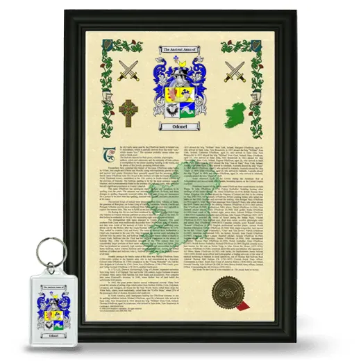 Odonel Framed Armorial History and Keychain - Black