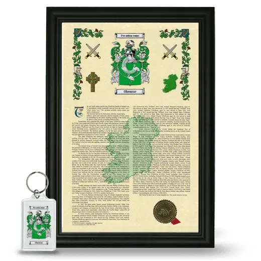 Ohearne Framed Armorial History and Keychain - Black