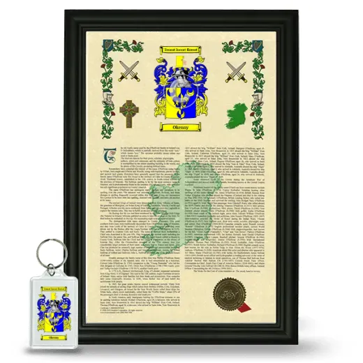 Okenny Framed Armorial History and Keychain - Black