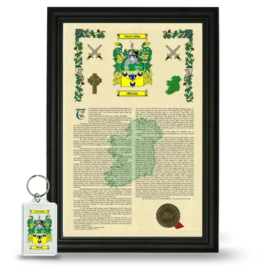 Okenny Framed Armorial History and Keychain - Black
