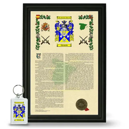 Olavarria Framed Armorial History and Keychain - Black