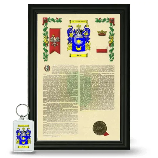 Olecki Framed Armorial History and Keychain - Black
