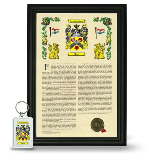 Olgers Framed Armorial History and Keychain - Black