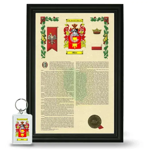 Olizar Framed Armorial History and Keychain - Black