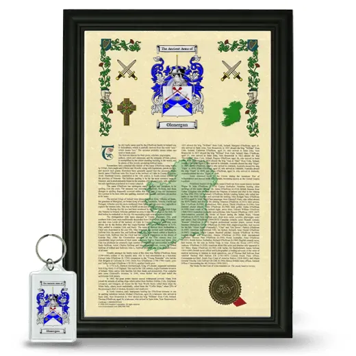 Olonergan Framed Armorial History and Keychain - Black