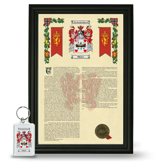 Olson's Framed Armorial History and Keychain - Black