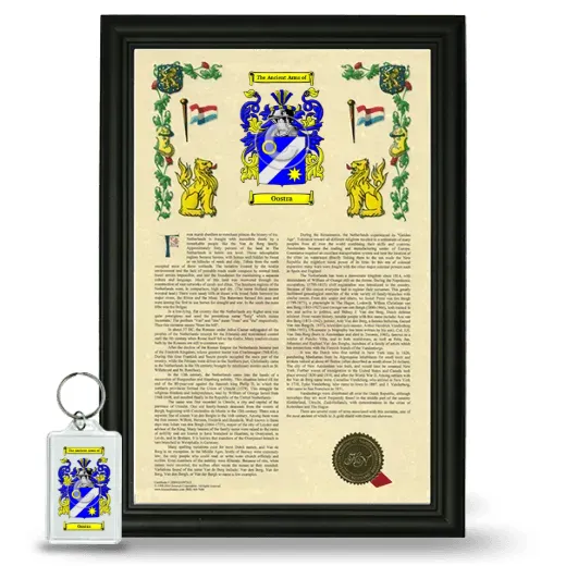 Oostra Framed Armorial History and Keychain - Black