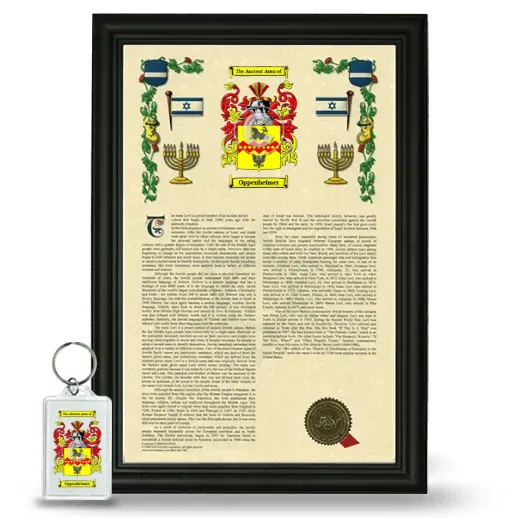 Oppenheimer Framed Armorial History and Keychain - Black