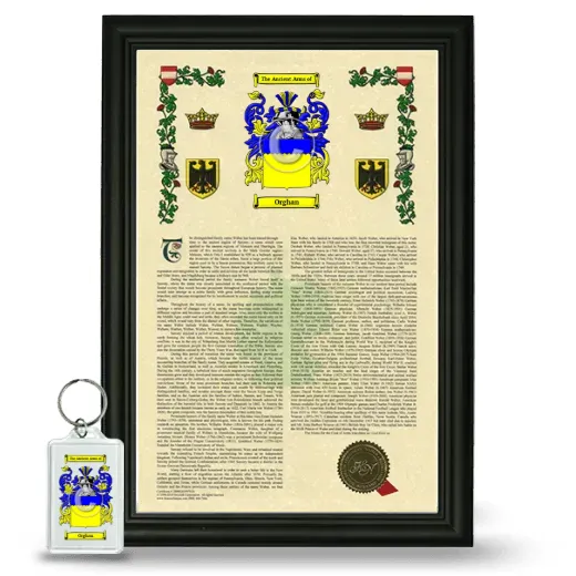 Orghan Framed Armorial History and Keychain - Black