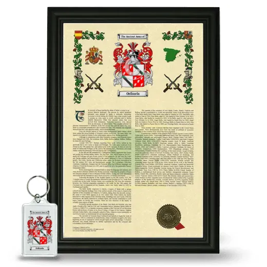 Orihuela Framed Armorial History and Keychain - Black