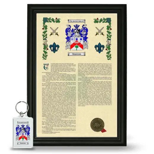 Ormesson Framed Armorial History and Keychain - Black