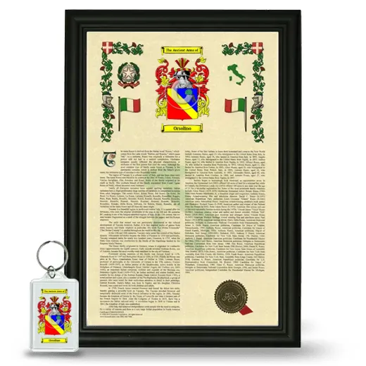 Orsolino Framed Armorial History and Keychain - Black