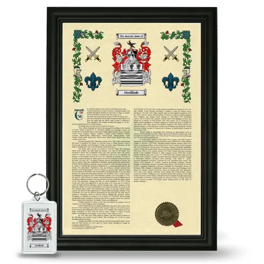 Oueillade Framed Armorial History and Keychain - Black