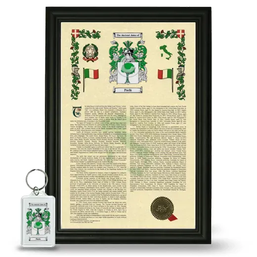 Pacis Framed Armorial History and Keychain - Black