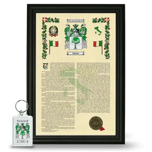 Pacitto Framed Armorial History and Keychain - Black