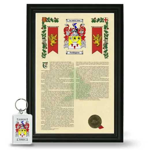 Packington Framed Armorial History and Keychain - Black