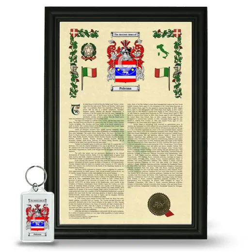 Palerma Framed Armorial History and Keychain - Black