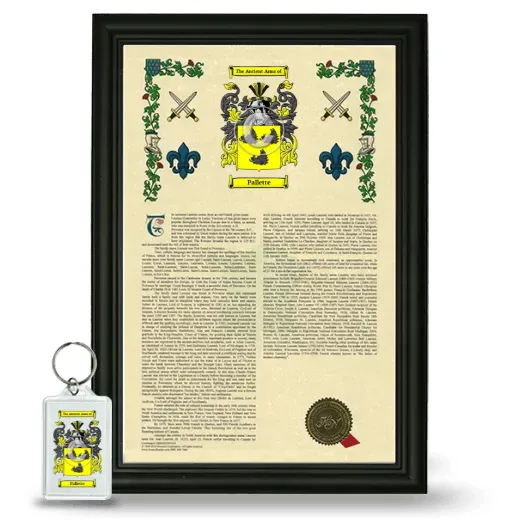 Pallette Framed Armorial History and Keychain - Black
