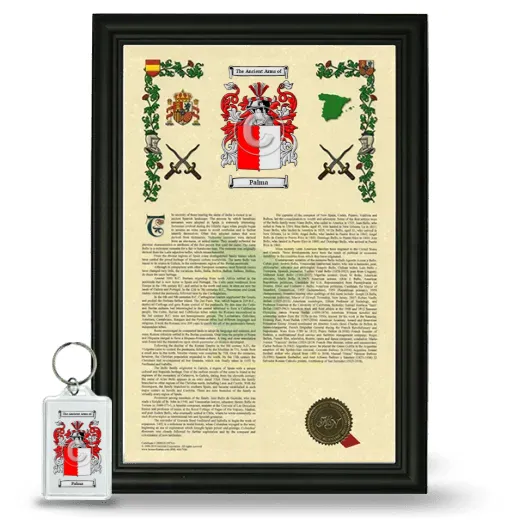 Palma Framed Armorial History and Keychain - Black