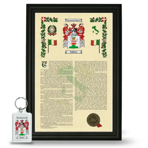 Palmese Framed Armorial History and Keychain - Black