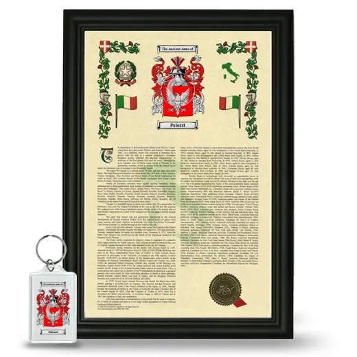 Palozzi Framed Armorial History and Keychain - Black