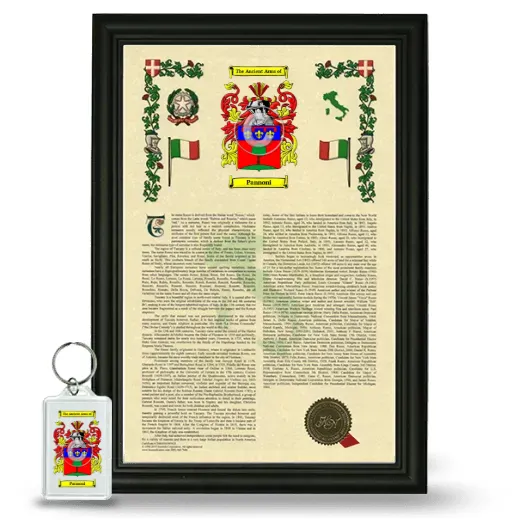 Pannoni Framed Armorial History and Keychain - Black