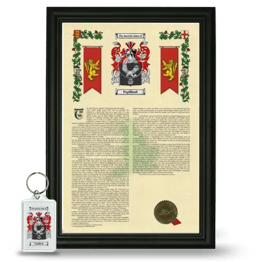Papillaud Framed Armorial History and Keychain - Black