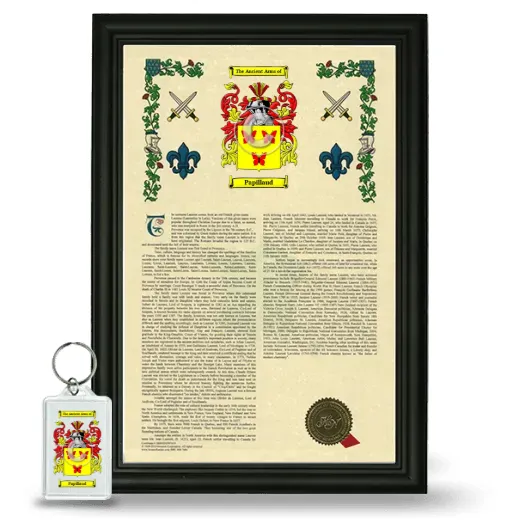Papillaud Framed Armorial History and Keychain - Black