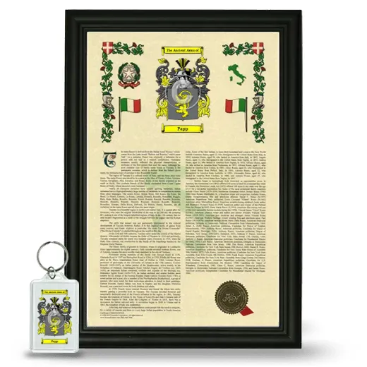 Papp Framed Armorial History and Keychain - Black