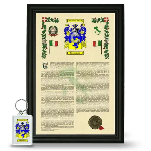 Pappalardo Framed Armorial History and Keychain - Black