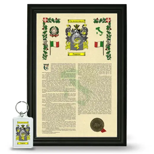 Pappone Framed Armorial History and Keychain - Black