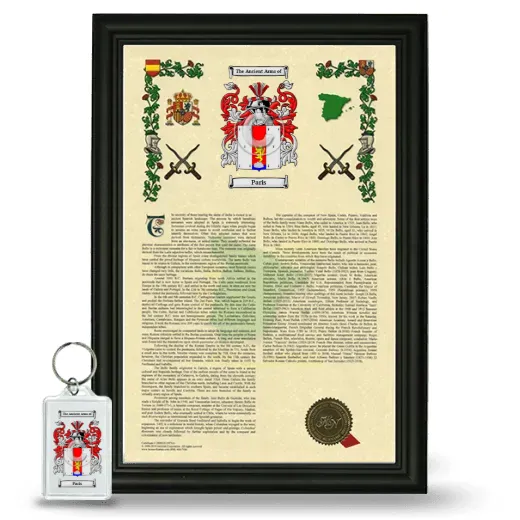 Paris Framed Armorial History and Keychain - Black