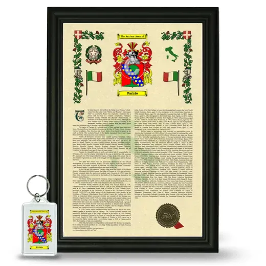 Parisio Framed Armorial History and Keychain - Black