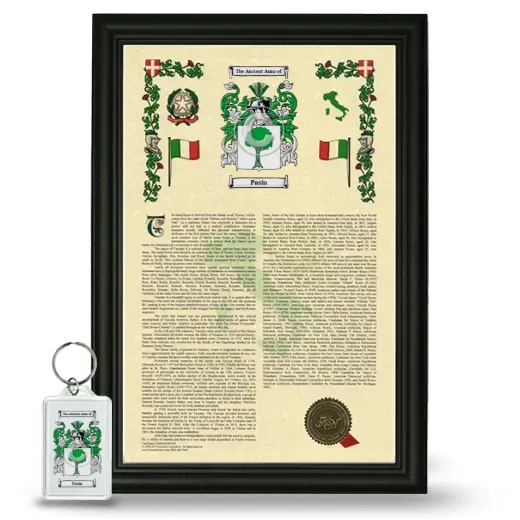 Pasin Framed Armorial History and Keychain - Black