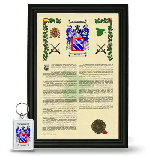 Pastrana Framed Armorial History and Keychain - Black
